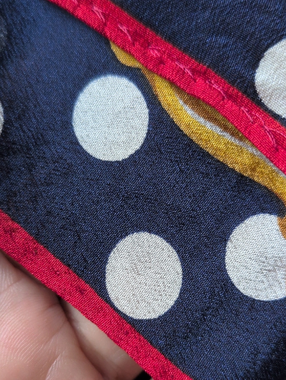 Echo Polka Dot and Nautical Print Silk Scarf Red White Blue Gold - Picture 8 of 8